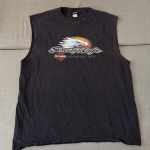 Harley Davidson Screamin Eagle Sleeveless T Shirt 2007 Lathrop CA Biker Vintage